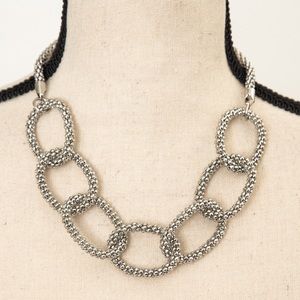 Large link statement necklace silver tone 18.5” Worthington